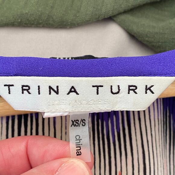 TRINA TURK Theodora 100% Silk Caftan Dress Multicolored, Size XS/S - Picture 3 of 11